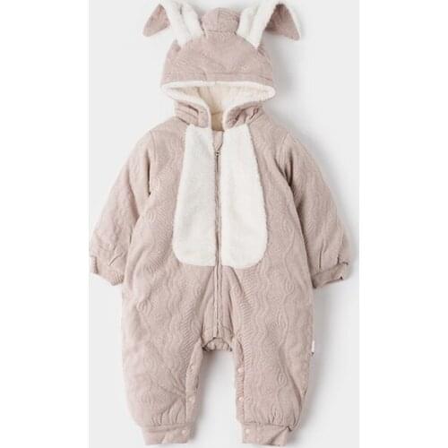 Baby Girls Clothes Newborn Winter Hoodie Rabbit earsBaby Rompers Polyester Baby Boy Romper Climbing Outwear Infant Baby Jumpsuit