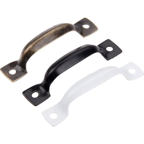 10pcs/set Mini Handles Alloy Vintage Pulls Knobs Antique Bronze/Silver/Black screws Furniture Hardware Cabinet Drawer 52mm*11mm