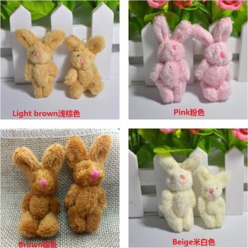 20Pcs/lot Mini Plush Dolls 6CM Joint Rabbit Plush Toys Gifts Birthday Wedding Party Decor