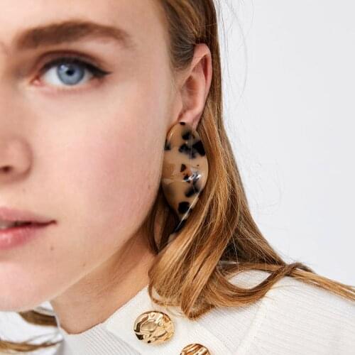 Fashion Geometric Dangle Earrings For Women Vintage Resin Acrylic Drop Earring Spiral Brincos Statement Female Korean Jewelry