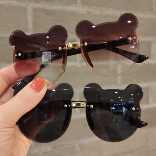 Cartoon UV400 Kids Sunglasses Bear Shape Frame Girls Children Sun Glasses Round Street Beat Baby Boy Eyeglasses Cute Shades