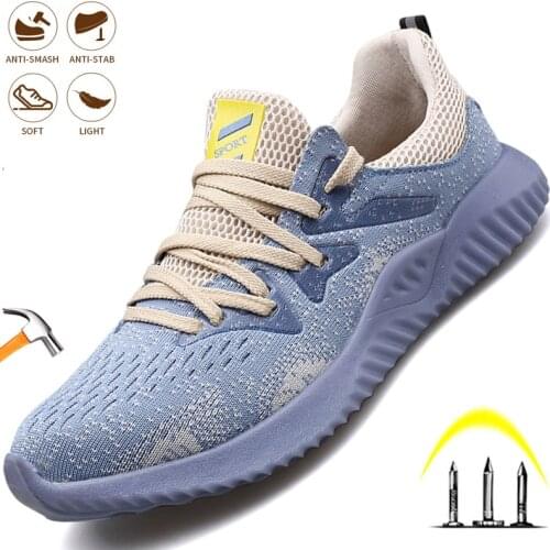 Mens Safety Work Shoes Steel Toe Cap Anti-Puncture Indestructible Boot Anti-smash Light Comfort Breathable Footwear Fashion