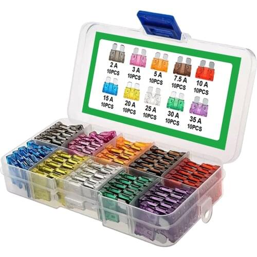 Standard Blade Fuse Assortment Kit Auto Car Fuses Assorted Set 100Pcs
