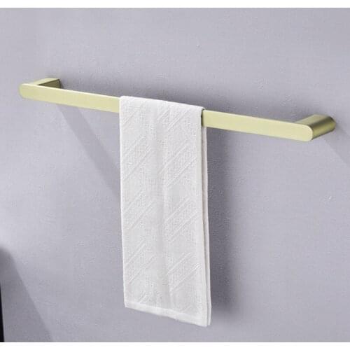 Brushed Gold Stainless Steel Wall Mounted Hand Towel Bar Toilet Paper Holder Robe Towel Hooks Bathroom Accessories Kit