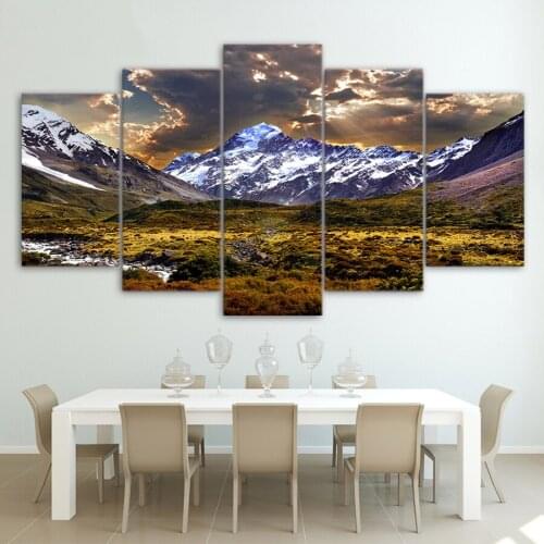 Sky Snow Mountain Grassland Natural Landscape diamond painting 5 panel Full Drill Diy Diamond Embroidery 3D Mosaic Decor AA1707