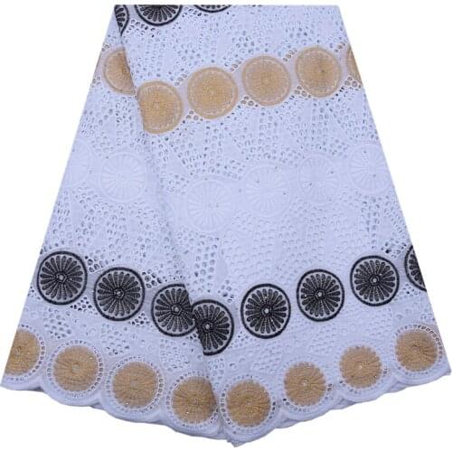Kalume Nigerian Holes Swiss Voile Lace In Switzerland High Quality African Swiss Cotton Lace Fabric With Stones For Dress F1806