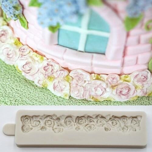 New Rose Ring Cake Sugar Rotary Mould Steps to Create Decorative Silica Gel Mould DIY Chocolate Baking Tool WMJ-925