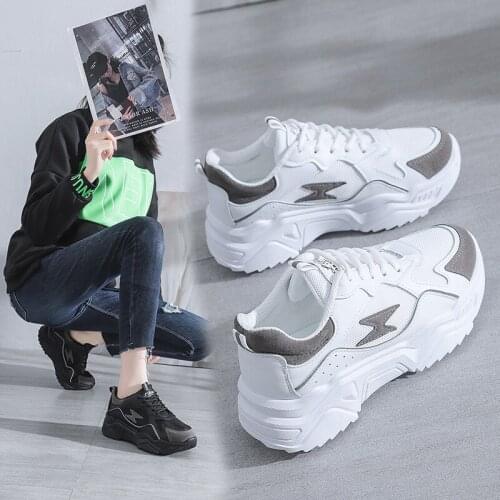 2021 New Spring and Autumn Father Shoes Womens Fashion Breathable Casual Shoes Ins Super Fire Thick-soled Womens Shoes