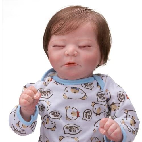 NPK 19inch Reborn Popular Bebe Doll Chase Newborn DOll Lifelike Soft Real Soft Touch Sleeping Baby
