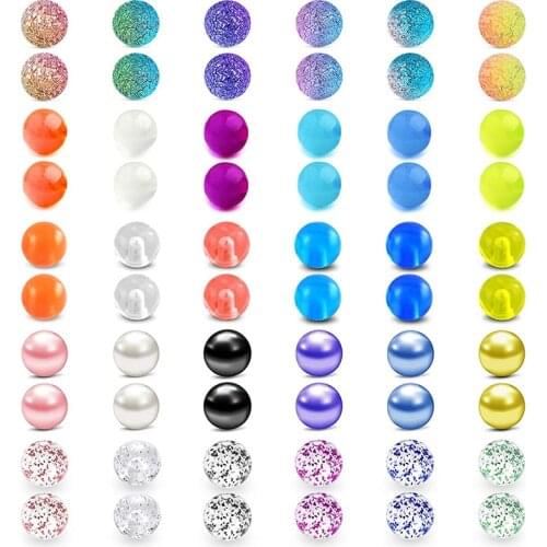 Piercing ball 14G 16G Replacement Balls for Piercing Barbell Parts 3mm 5mm Stainless Steel & Clear Flexible Balls for Women Men
