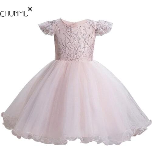 Baby Girls Dress Flower Elegant Opening Ceremony Clothing Lace Tutu Birthday Party Girls Princess Dress Kids Vestidos