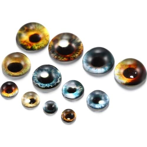 10Pcs Charms Mixed Dragon Cat Eyes Glass Cabochons For DIY Pendants Earrings Epoxy Jewelry Making Accessories Supplies Craft