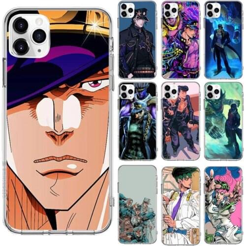 Jotaro Kujo Jojos Bizarre Adventure Phone Case Transparent for iPhone 6 7 8 11 12 s mini pro X XS XR MAX Plus cover funda shell
