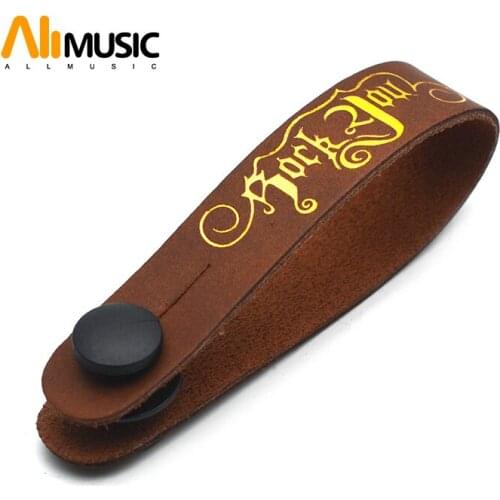 Rockyou Guitar Neck Strap Genuine Leather with Guitar Strap Button Brown