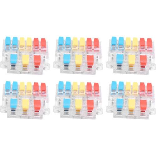Energy meter 10Pcs Cable Connector Terminal Transparent 3-In 6-Out Wire Block Clamp LT-636 0.5-6.0 digital wattmeter