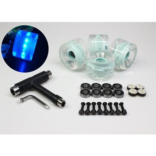 Skateboard Brush Street Wheels Longboard Dance Board Frosted Flash Wheel Skateboard Set Bearing T Tool Dropshipping Non-slip