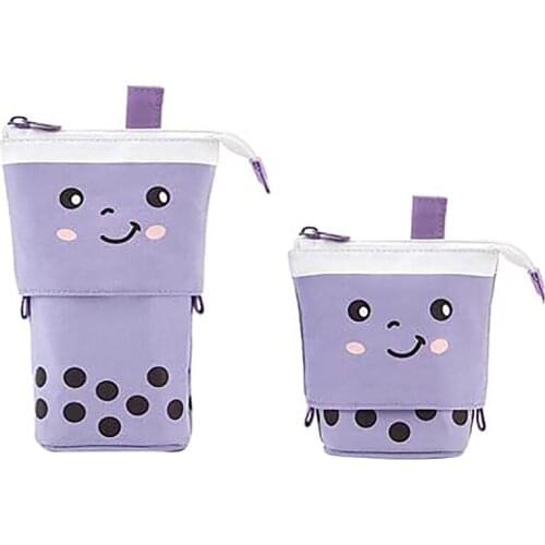 PPYY-Standing Pen Holder Telescopic Pouch Up Cosmetics Bag Stationery Office Organizer Box