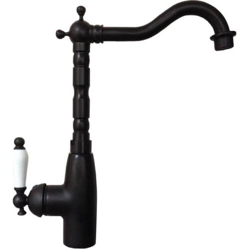 Swivel Spout Water Tap Oil Rubbed Black Bronze Kitchen Sink & Bathroom Faucet Basin Mixer Tap asf106