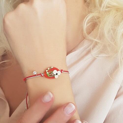 Vaoov Handmade Glass Flower Bracelet