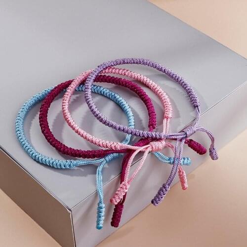 Tibetan Buddhist Bracelets Charm Women Handmade Knot Thread Bracelets Adjustable Size Couples Fashion Braided Jewelry Gift
