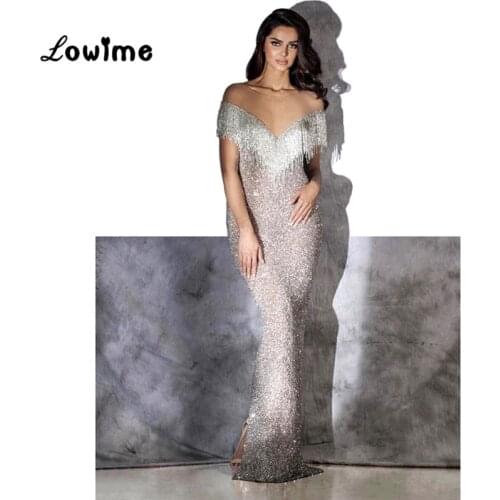 Tassel Beading Arabic Evening Dresses Formal Party Gowns 2018 New Arrival Turkish Abaya Abendkleider Prom Dresses Robe De Soiree