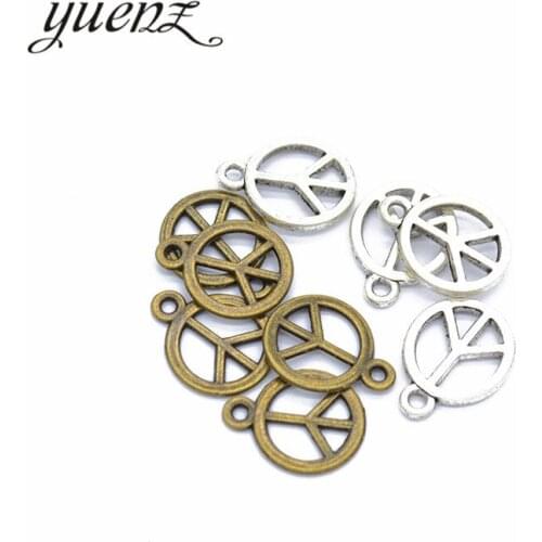YuenZ 30pcs Antique silver color peace Zinc alloy charms Wholesales necklace,earring bracelet jewelry DIY handmade J275