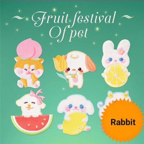 1 Piece Cute Rabbit Embroidery Flannel Patches Bag Jacket Jeans Cartoon Stick On Patches for DIY Clothes Peel & Stick Glue Patch