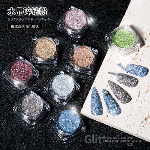 1box of glittering crystal diamond powder, glass stone micro diamond, autumn and winter sugar powder, Bengdi nail glitter powder