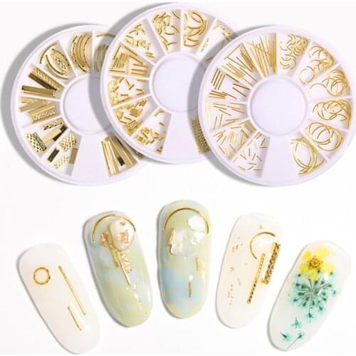 1 Box luxury Gold Small Nail Art Decoration Accessories Charms Jewelry Manicure DIY Manicure Flake