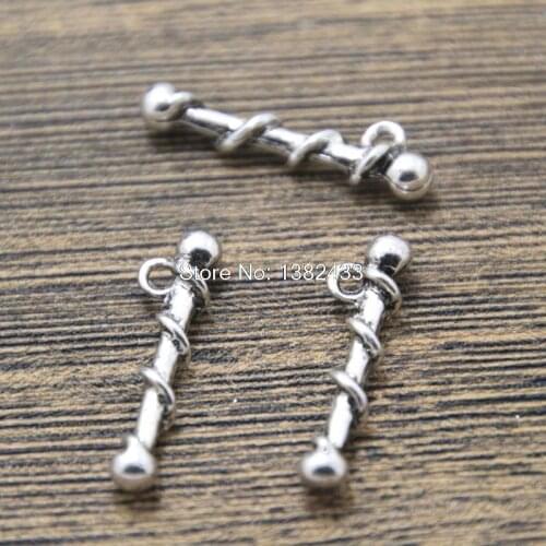 10pc Majorette Baton Charms Silver tone Majorette Baton charm pendant 24x6mm