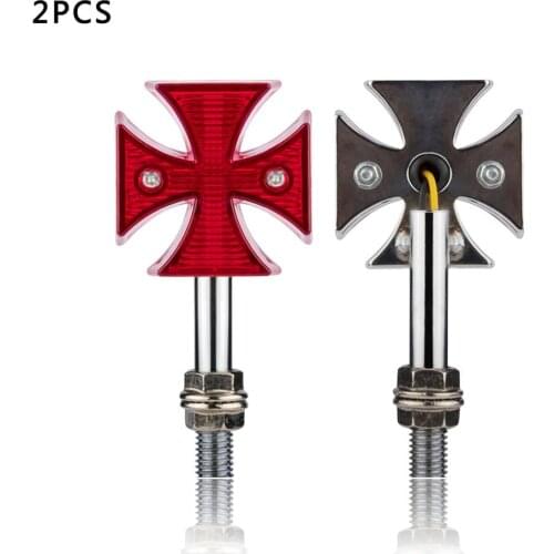 2PCS Motorcycle 12V Turn Signal Cross Red LED Brake Running Turn Signal Indicator Sccoters Motorbike Tail Light Accessories