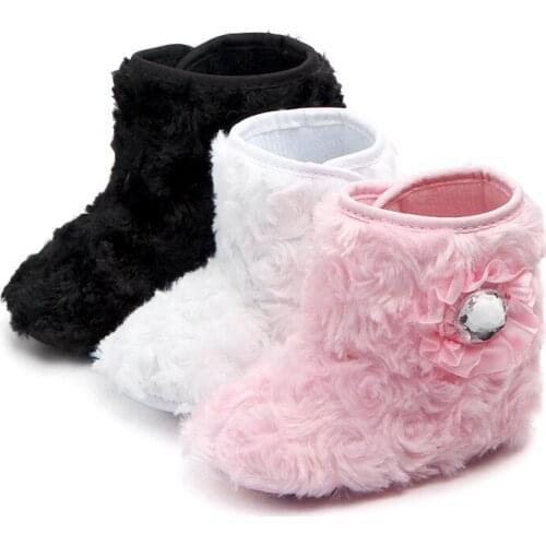 Autumn Winter Baby Warm Shoes Fleece Boots Antislip Infants Girls First Walkers
