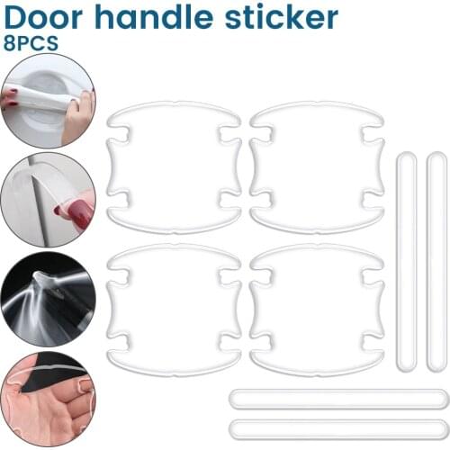 8pcs Car Door Sticker Universal Scratches Resistant Cover Auto Handle Protection Film Car Decor Exterior Accessory Car Stickers