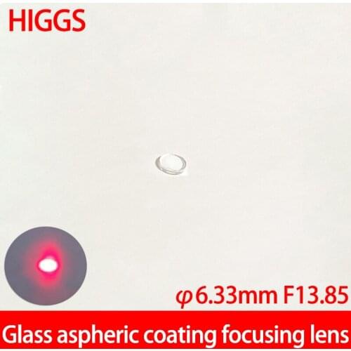 High quality Diameter 6.33mm FL 13.85mm aspherical glass lenses Laser focusing laser module part AR coated Customizable
