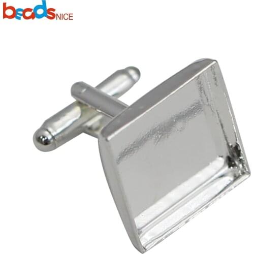 Beadsnice Brass Personalized T-shirt Mens Cufflinks Fit 18mm Square Blank Cufflink Base Valentine Gift 10040