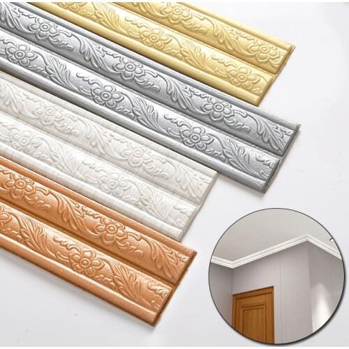 Ceiling Decoration Strip 3D Foam Self-adhesiveTop Corner Line Waterproof Border Top Corner Line DIY Sticker Tile Wallpaper Borde