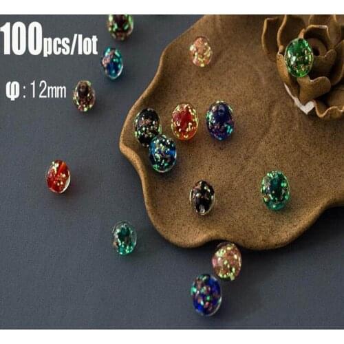 100Pcs/lot Luminous Lampwork Beads Luminated Flower Glass Loose Beads Handmade Crystal DIY Beads Clothes & Accessories