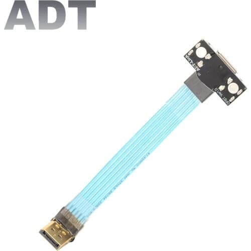 ADT-Link 8K Version Extension Cable DisplayPort 1.2 8K 4K HDR 165Hz 60Hz Display Port Elbow Angled Adapter Connector Ribbon