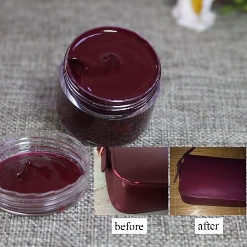 Wine Red Leather Paint Shoe Cream Coloring for Bag Sofa Car Seat Scratch 30ml Leather Dye Repair Restoration Color Change Paint
