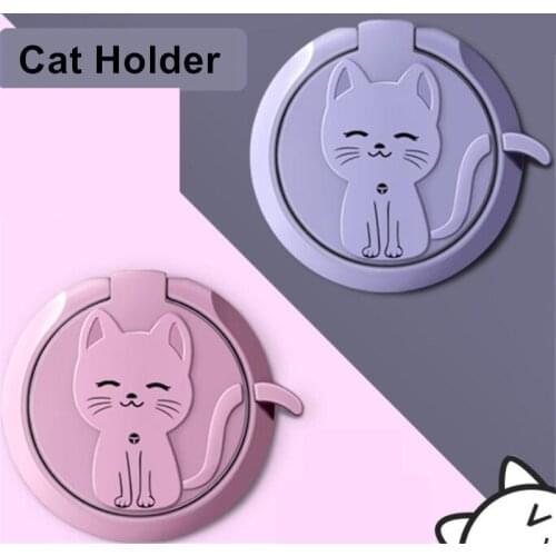 Circle Cat Liquid Feel Mobile Finger Ring Phone Stand Holder Car Bracket Phone Holder Stand Suporte Celular For iPhone All Phone