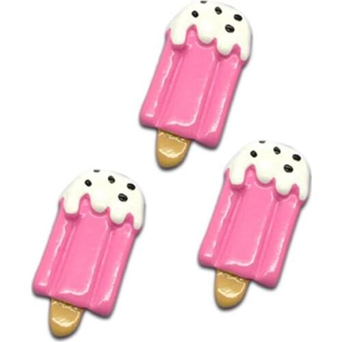 LF 20Pcs 33x17mm Multicolor Ice Cream Resin Cabochon Flatback Decoration Crafts Embellishments For Scrapbooking Diy Accessories