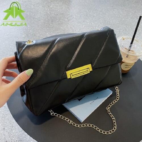 Fashion Lingge Shoulder Bag for Women Luxury Chain Messenger Bag 2021 New High Quality Soft PU Leather Designer Female Handbag