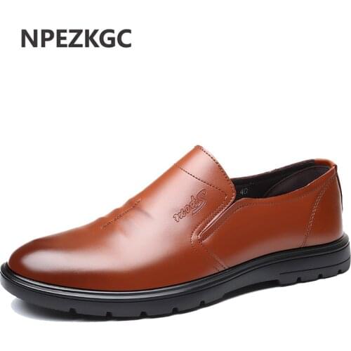 Men Fashion Genuine Leather Casual Loafers Soft Comfortable Breathable Flats Lazy Shoes Mens Lightweigh Moccasins Driving Shoes