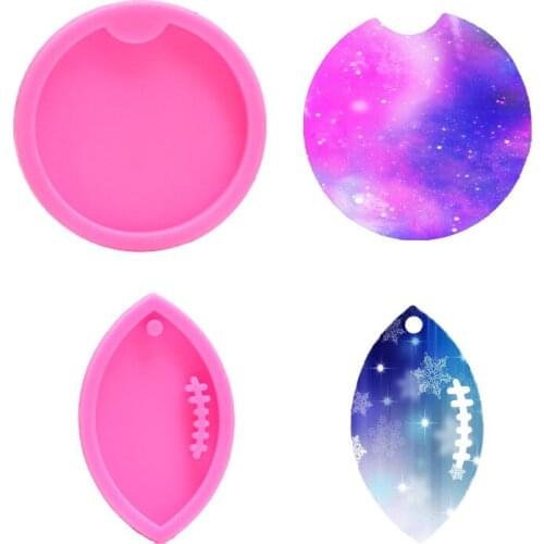 Soft Epoxy Resin Handmade Crystal Baseball Resin Mould Keyring Silicone Molds DIYJewelry Pendant Keychain
