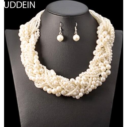 UDDEIN Nigerian wedding Indian jewelry sets bohemian simulated pearl necklace for women accessories wholesale statement chokers