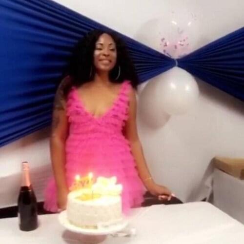 Birthday Wear Party Dresses Women Short Puffy Tull Above Knee Length Party Dresses Tiered Ruffled Sleeveless