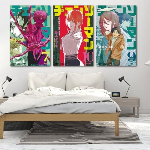 Chainsaw Man Poster Comics Canvas Painting Japanese Anime Wall Art Decoration Posters For Living Room Home Decor Wall Stickers