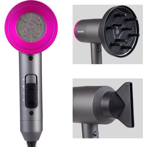 Professional Hair Dryer 2 in 1 Hot Air Brush Low Noise Hair Dryers Negative Ionic Hair Blow Salon Dryer Hot&Cold Strong Wind