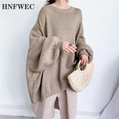 Fashion Pullovers Sweater Women Autumn and Winter Bat Sleeve 2020 New Pluz Size Ladies Sweaters Solid Color Tops Y313