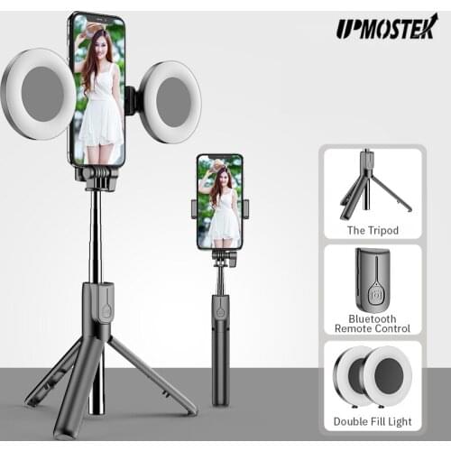 UPMOSTEK Wireless Bluetooth Selfie Stick with Led Ring Light Foldable Tripod Monopod For iPhone Xiaomi Samsung Live Tripod
